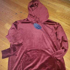 Scoop velour hoodie
